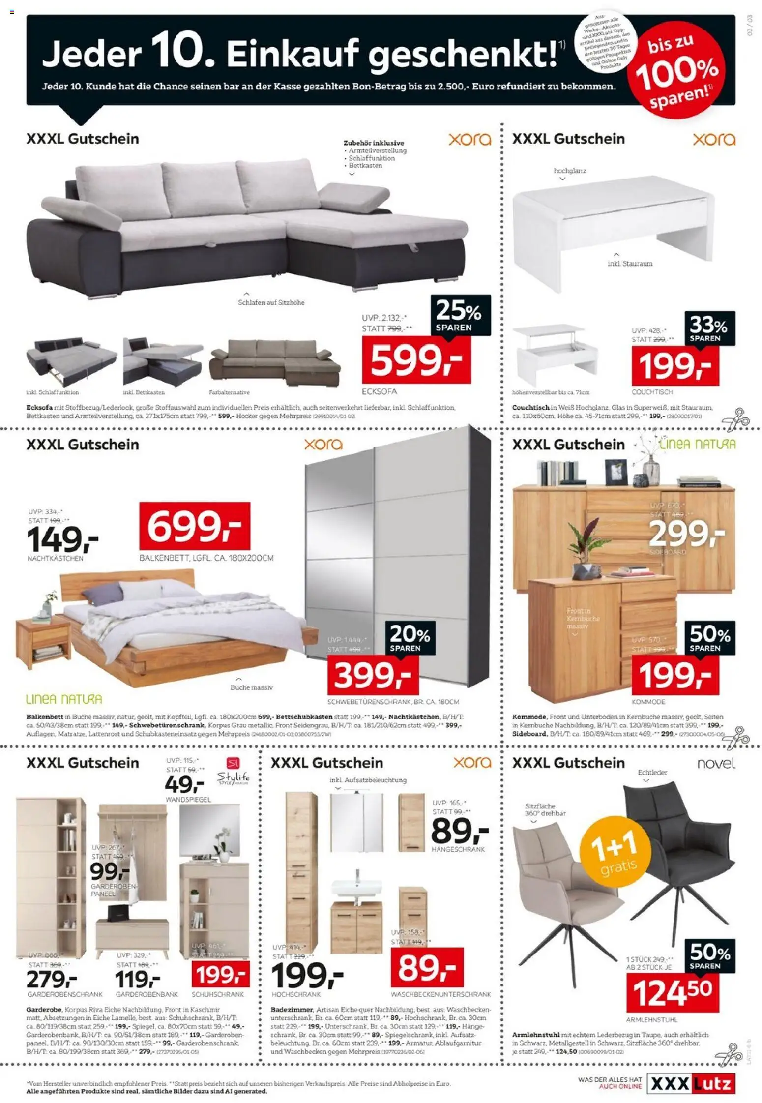 XXXLutz JederEinkauf geschenkt! gültig ab 29.10.2026 | Seite: 2 | Produkte: Kommode, Lattenrost, Couchtisch, Waschbecken