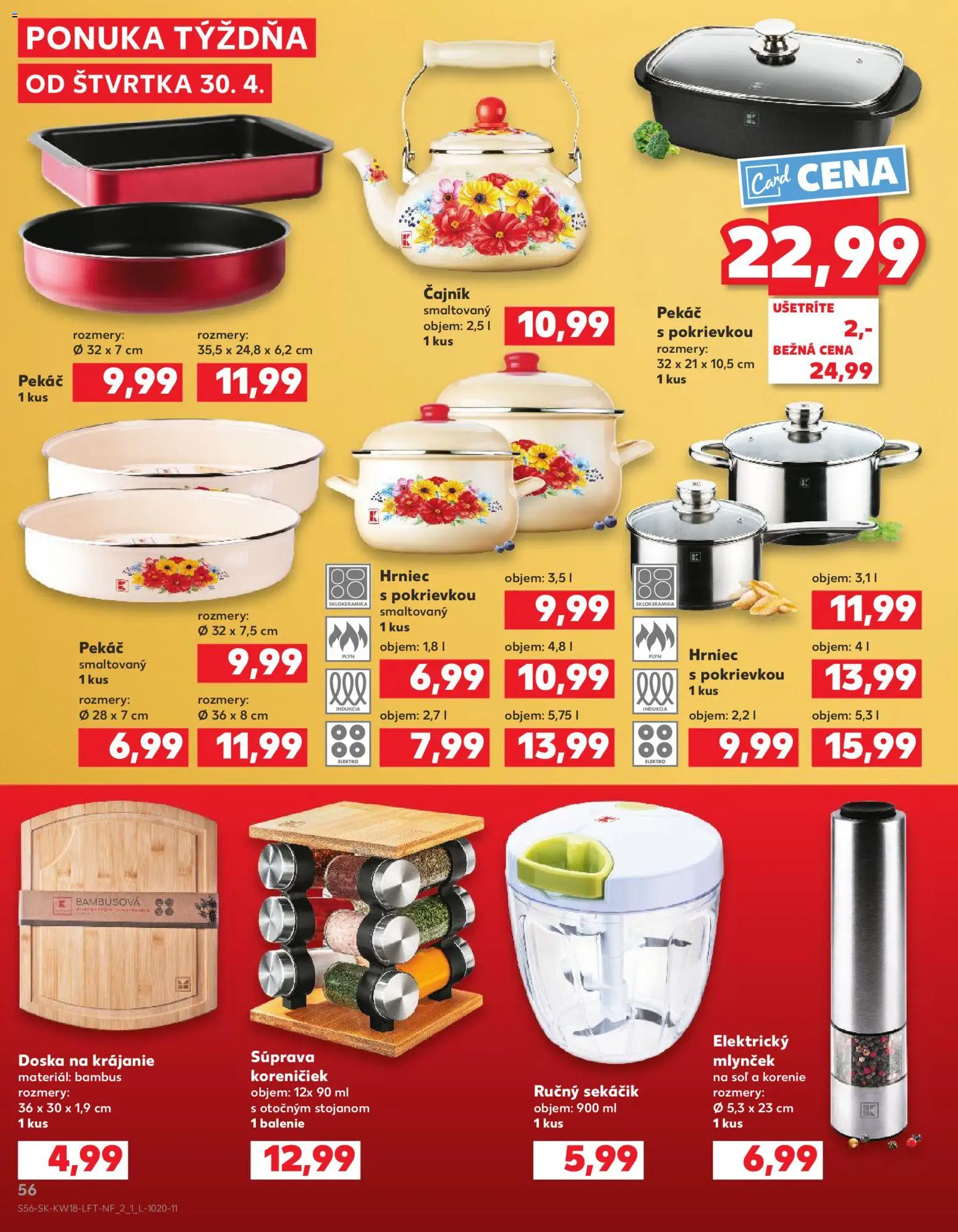 Nové Kaufland akcie – leták je platný od 30.04.2026 | Strana: 56 | Produkty: Indukcia, Soľ, Mlynček