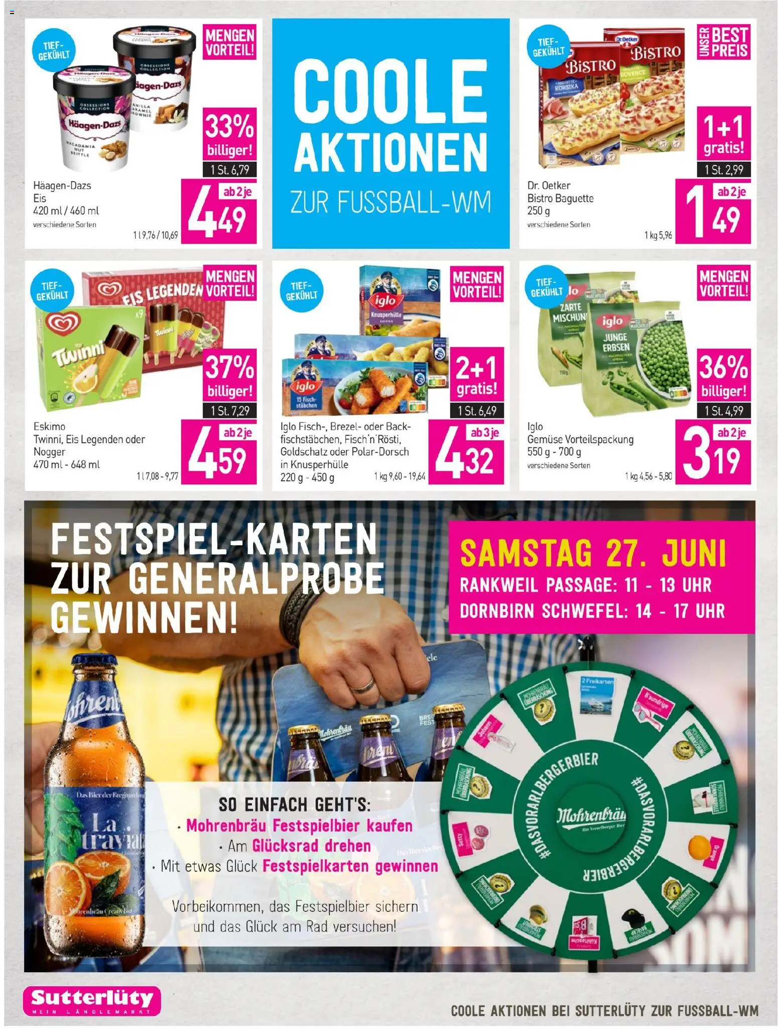 Sutterlüty Flugblatt gültig ab 25.06.2026 | Seite: 18 | Produkte: Eis, Gemüse, Uhr, Jääkaappipakastin