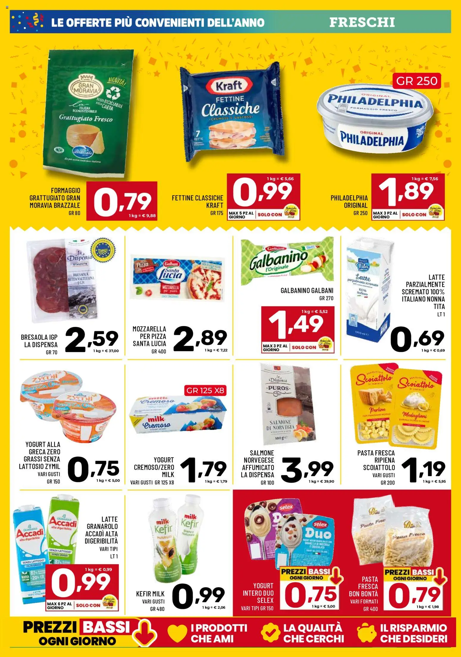 Volantino Il Centesimo del 07/07/2026 | Pagina: 5 | Prodotti: Yogurt, Salmone, Formaggio, Pasta