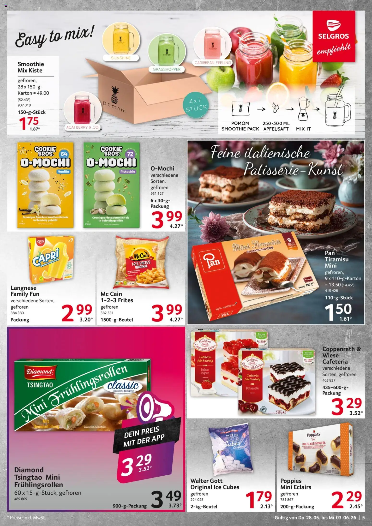 Selgros Prospekt – gültig ab 28.05.2026 | Seite: 5 | Produkte: Langnese, Mascarpone, Apfelsaft, Bourbon