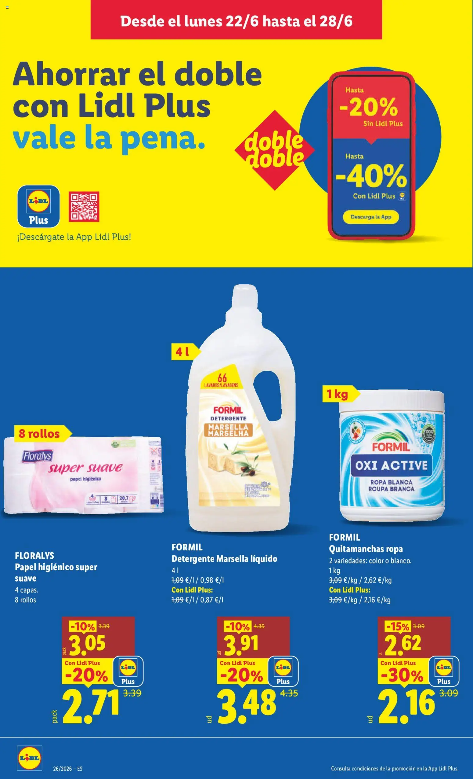 Lidl folleto │ válido desde el 22.06.2026 | Página: 10 | Productos: Quitamanchas, Papel higienico, Ropa, Detergente líquido