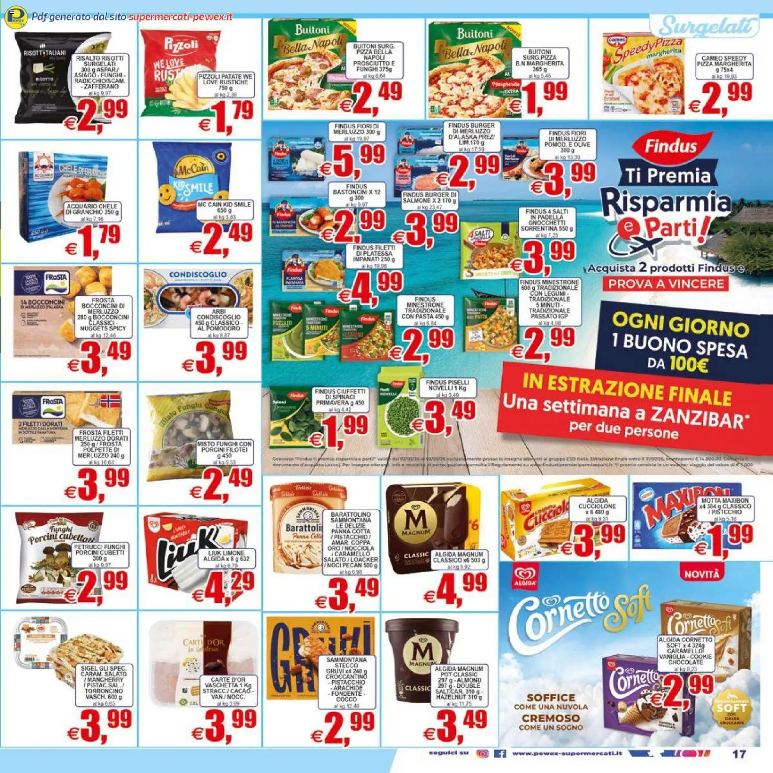 Volantino Pewex del 07.04.2026 | Pagina: 17 | Prodotti: Cornetto, Nuggets, Pomodoro, Limone