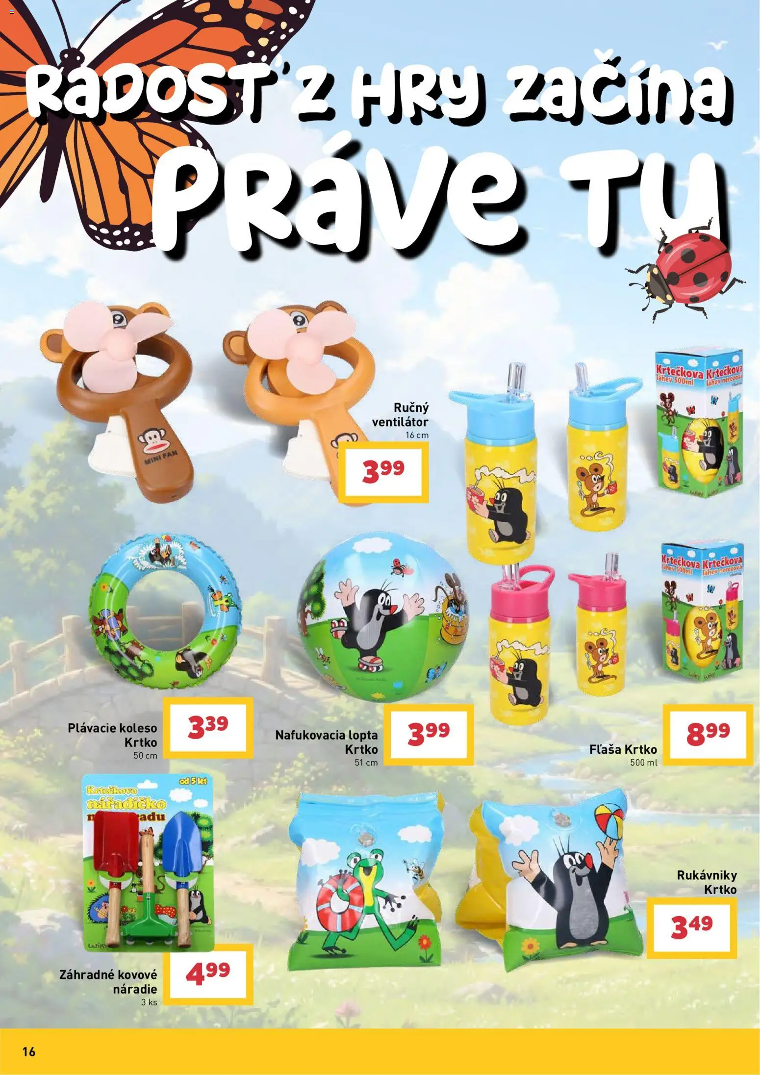 Nové Billa akcie – leták je platný od 27.05.2026 | Strana: 16 | Produkty: Ventilátor, Náradie, Lopta