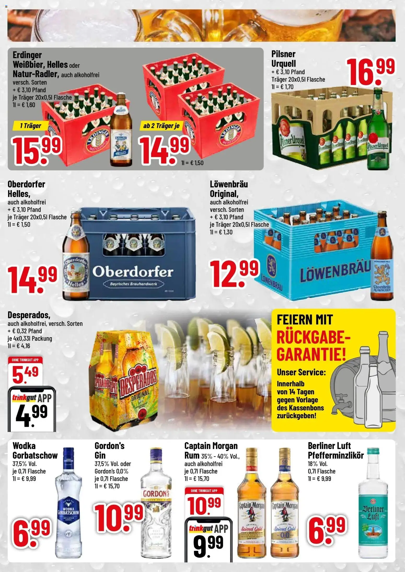 Trinkgut Prospekt Petershausen (ab 21.09.2026) » Angebote online | Seite: 3 | Produkte: Erdinger, Rum, Captain morgan, Wodka