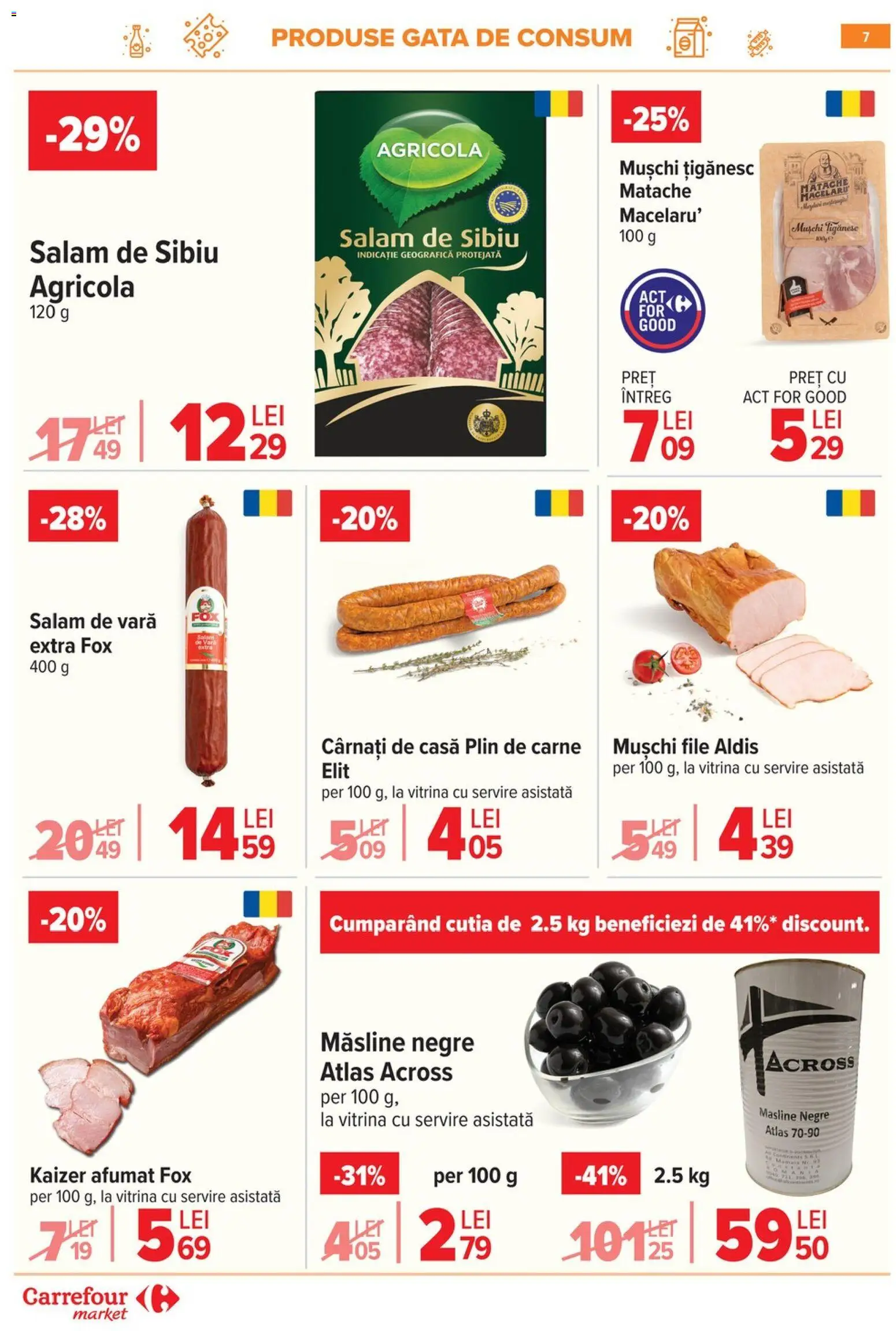 Noul catalog Carrefour – valabil de la 03.06.2026 | Pagină: 7 | Produse: Hijyenik ped, Vitrină, Salam, Cârnați