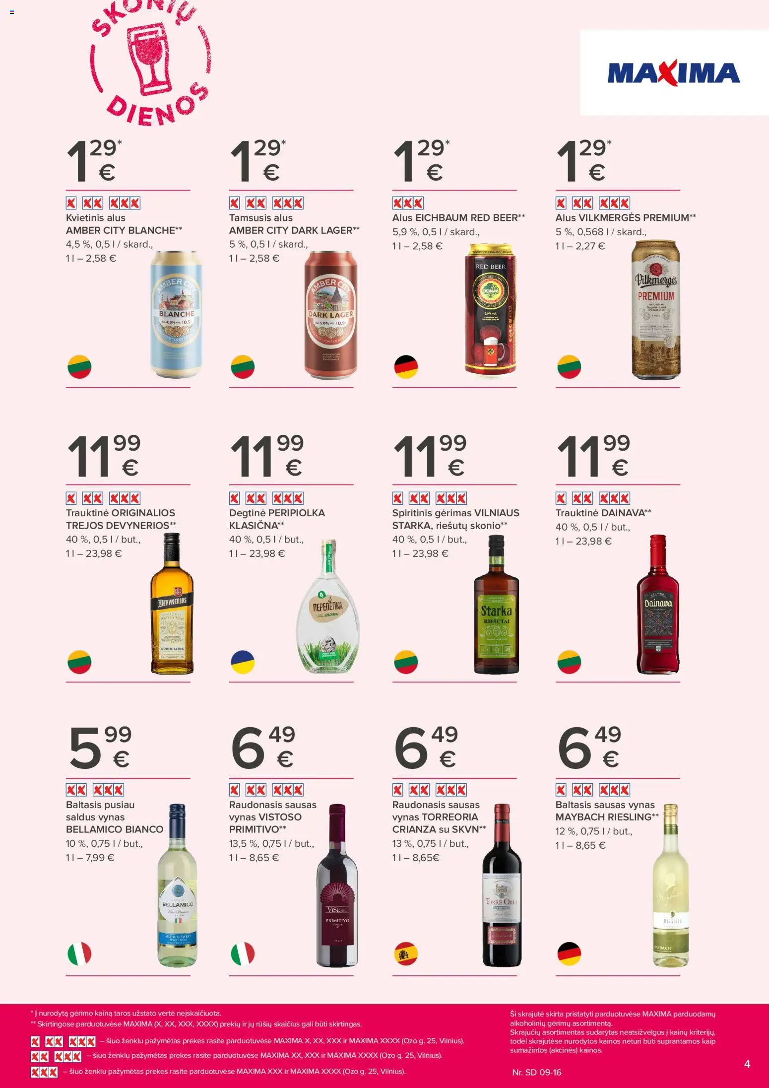 MAXIMA akcijos nuo 2026.09.03 | Puslapis: 4 | Prekių: Riešutai, Degtinė, Vynas, Alus