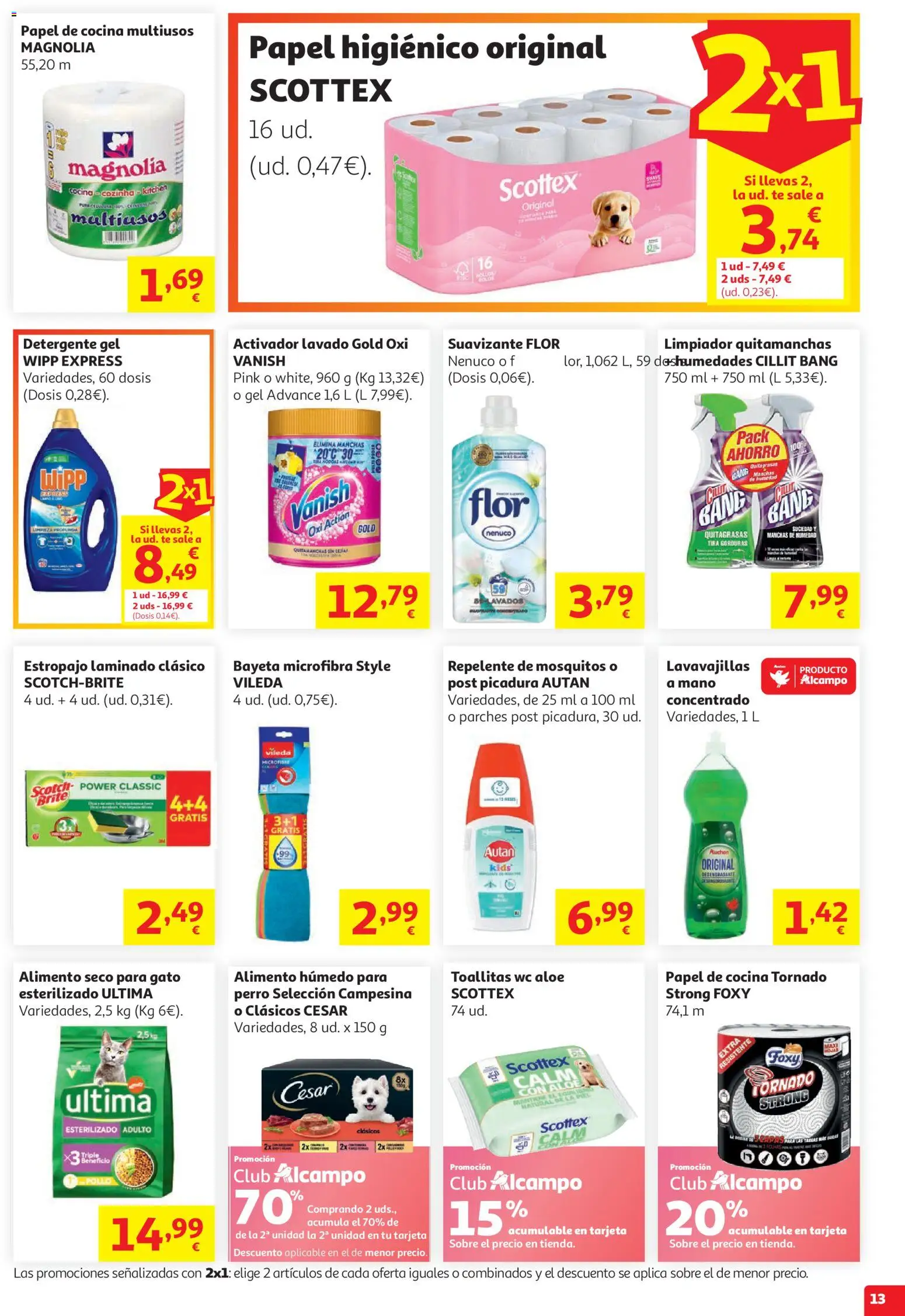 Alcampo  HP Nacional Cat Litoral │ válido desde el 29/07/2026 | Página: 13 | Productos: Quitamanchas, Té, Cocina, Lavavajillas