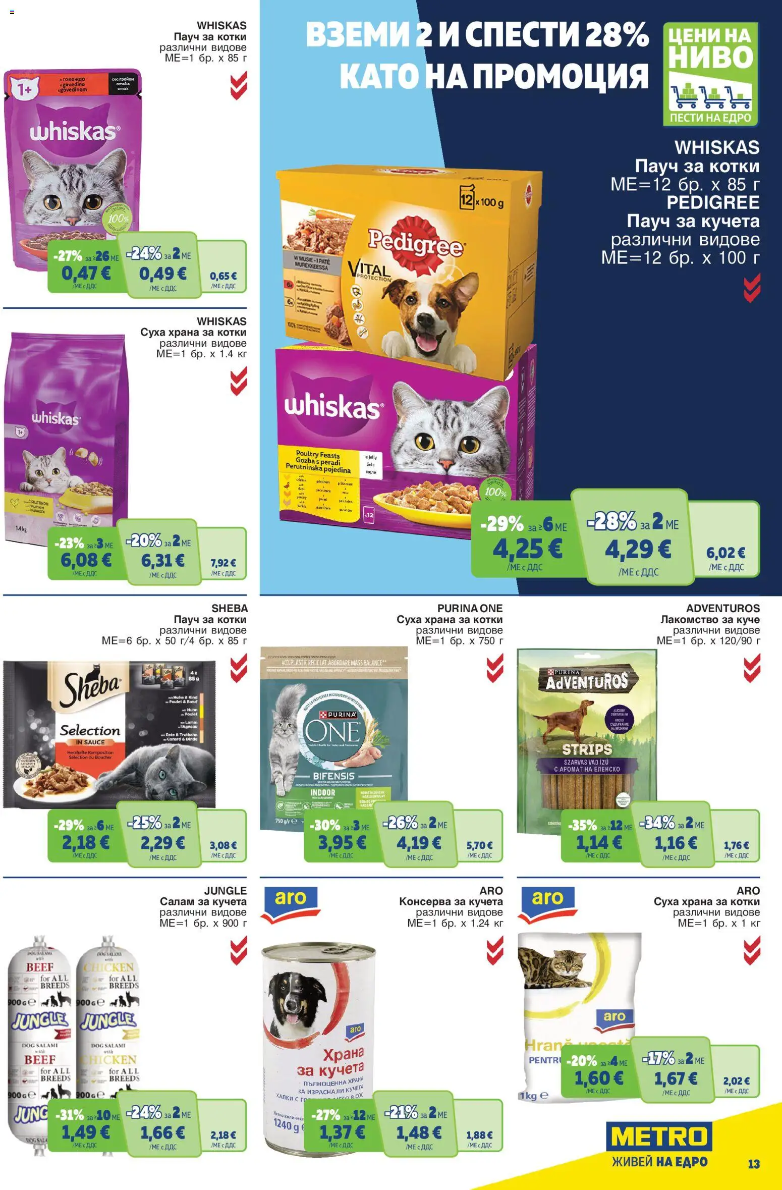 {H1} | Страница: 13 | Продукти: Салам, Говеждо, Храна за котки, Аромат