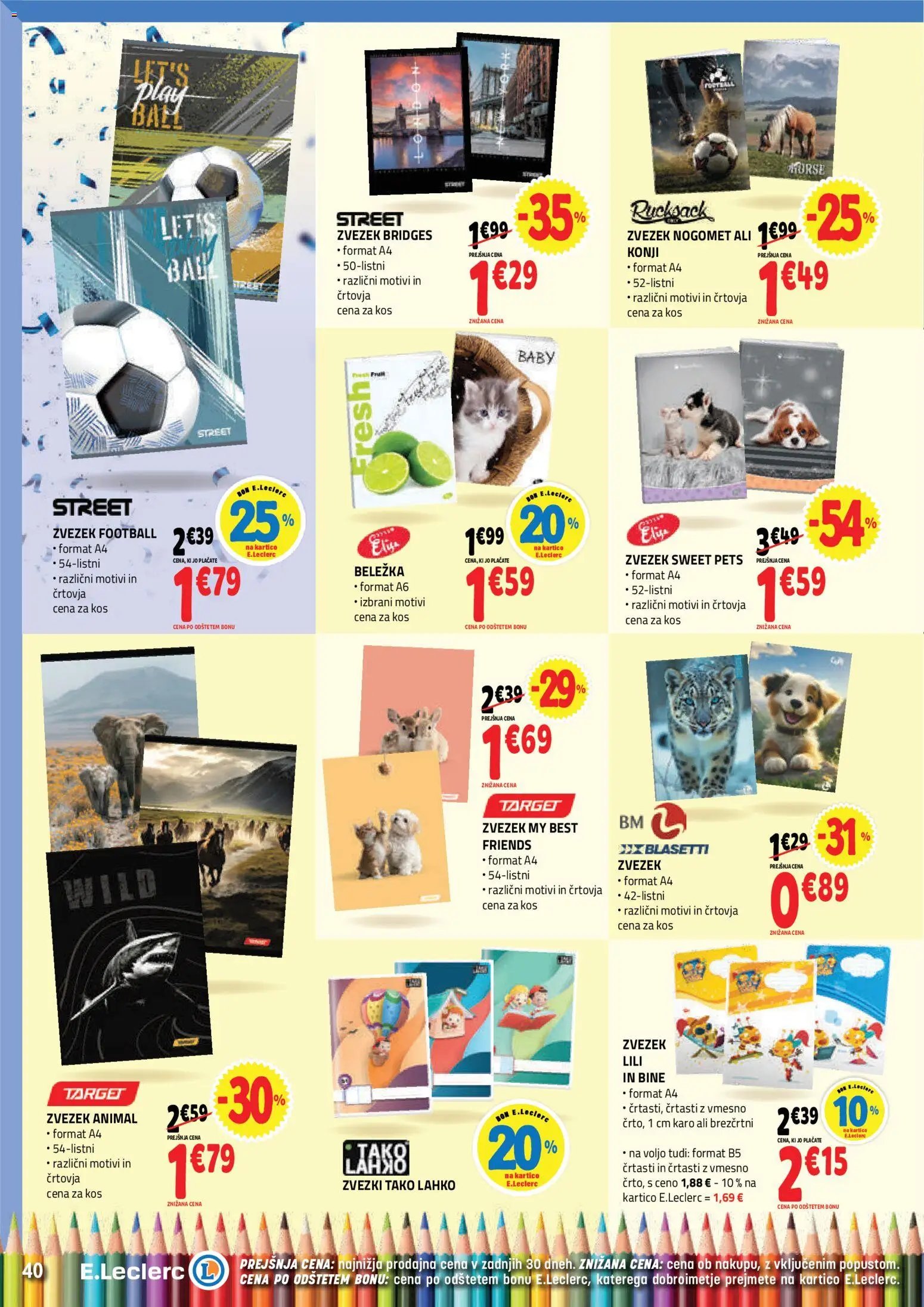 Novi E.leclerc katalog ponudbe – veljaven od 17.06.2026 | Stran: 6 | Izdelki: Kos, Zvezek
