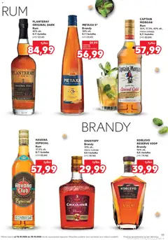 Náhled letáku Kaufland Polsko leták - Barek od 15.10.2026 | Strana: 19 | Produkty: Metaxa 5*, Morgan, Brandy, Captain Morgan