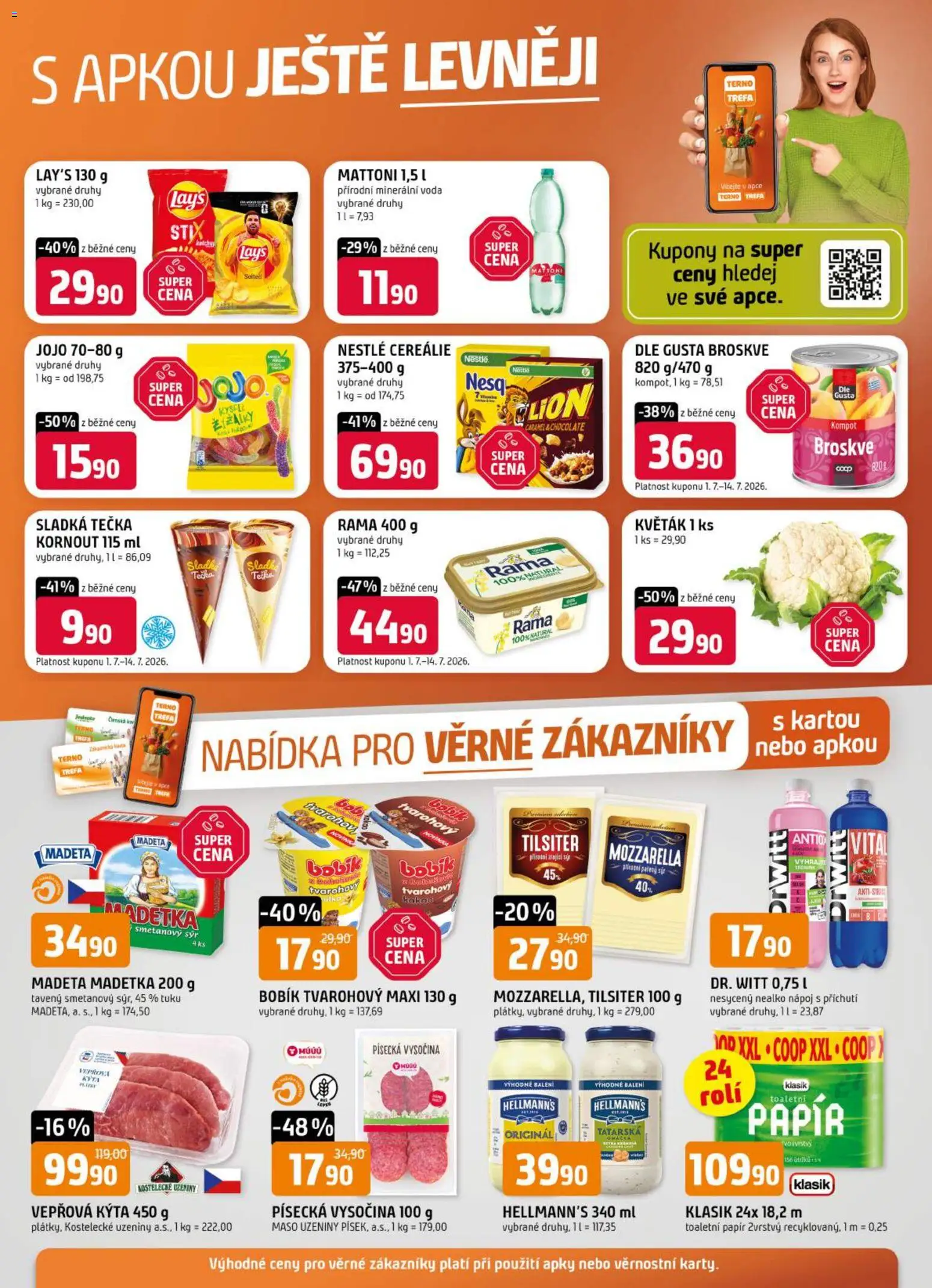 Trefa leták od 01.07.2026 | Strana: 12 | Produkty: Kompot, Toaletní papír, Vysočina, Maso