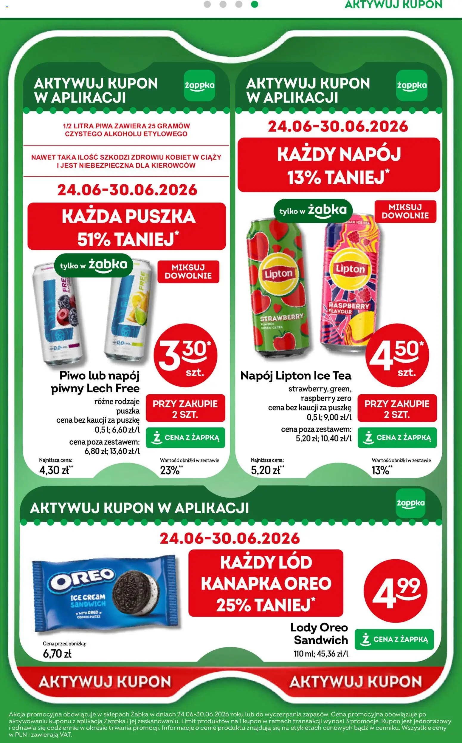 Żabka gazetka od 17.06.2026 | Strona: 61 | Produkty: Ice Tea, Sandwich, Piwo, Lody