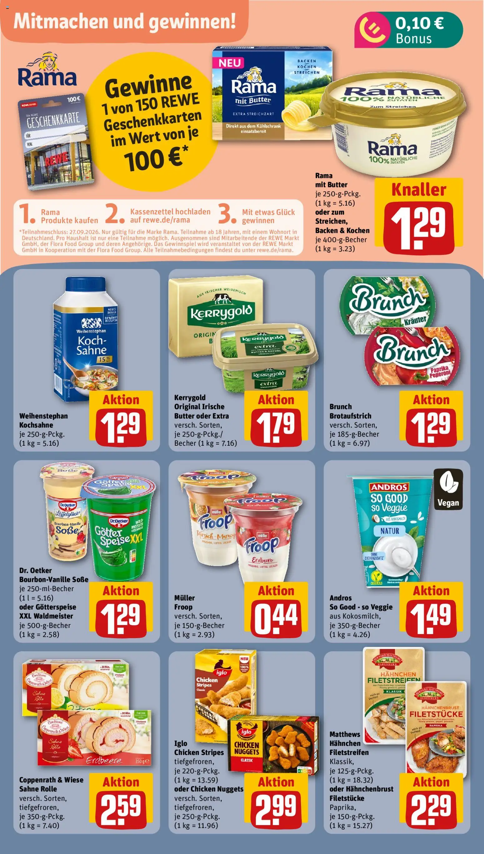 Rewe Prospekt – gültig ab 21.09.2026 | Seite: 16 | Produkte: Froop, Weihenstephan butter, Paprika, Sahne