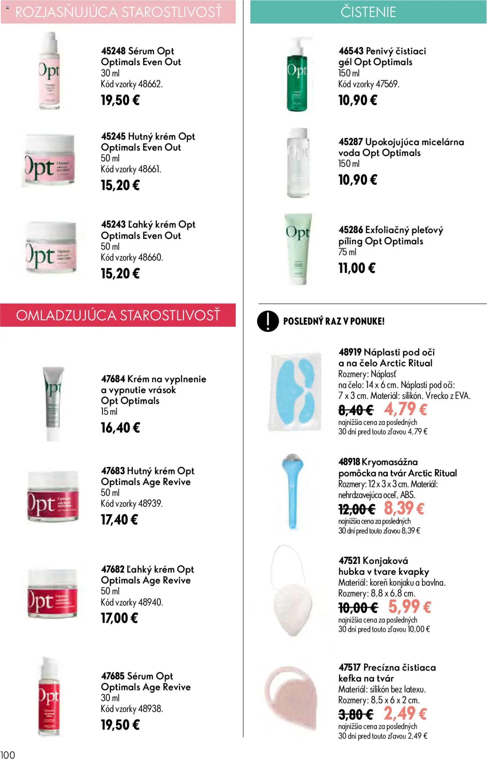 Nové Oriflame akcie – leták je platný od 29.07.2026 | Strana: 100 | Produkty: Náplasť, Hubka, Krém, Voda