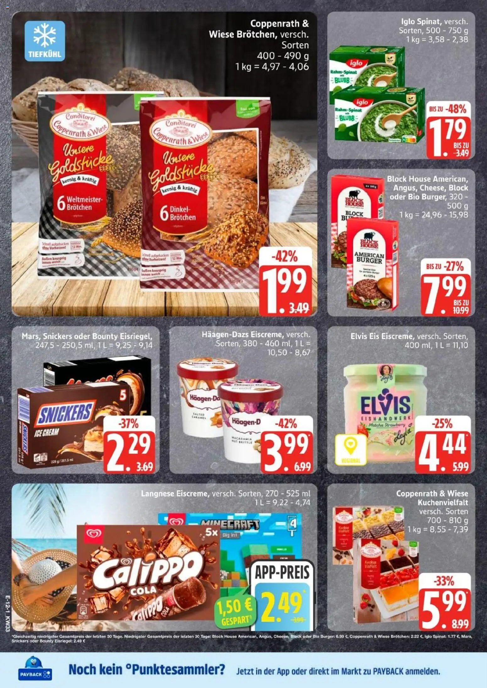 Edeka Prospekt Hamburg – gültig ab 10.08.2026 | Seite: 16 | Produkte: Langnese, Iglo, Burger, Snickers