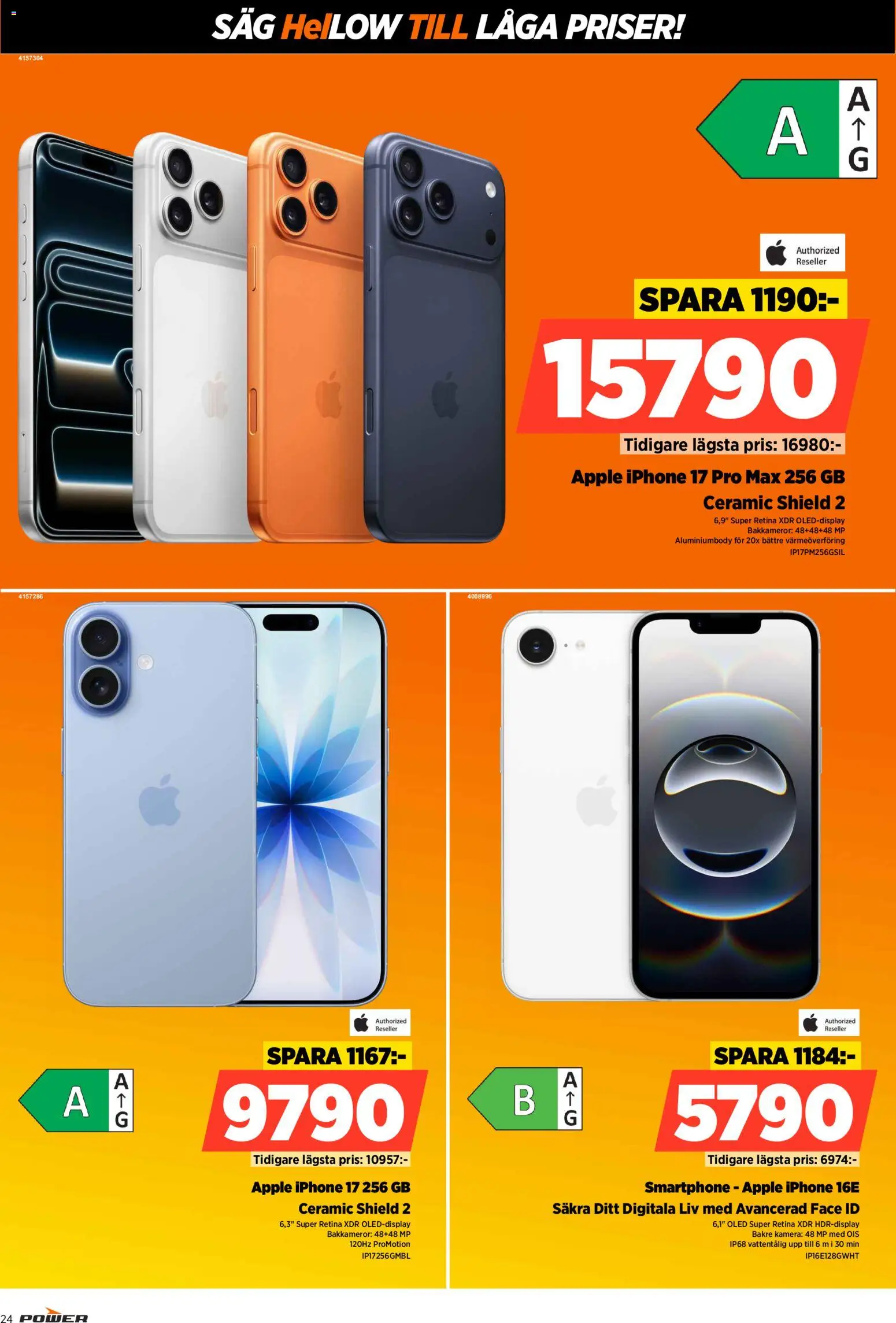 Power reklamblad aktuell från 15.06.2026 | Sida: 24 | Produkter: Såg, Äpple, Smartphone, Kamera