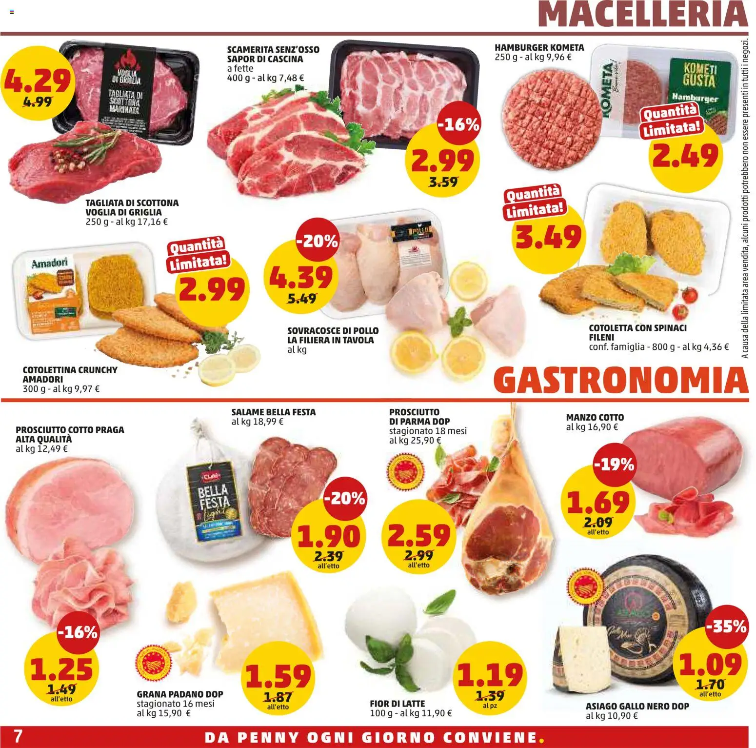 Volantino PENNY del 02/07/2026 | Pagina: 7 | Prodotti: Manzo, Spinaci, Grana Padano, Hamburger