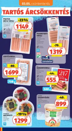 KOKÁRDÁS SAVANYÚSÁG, többféle, 800 g (500 g)/vödör - amely érvényes a következő dátumtól: 03.05.2026 | Oldal: 8