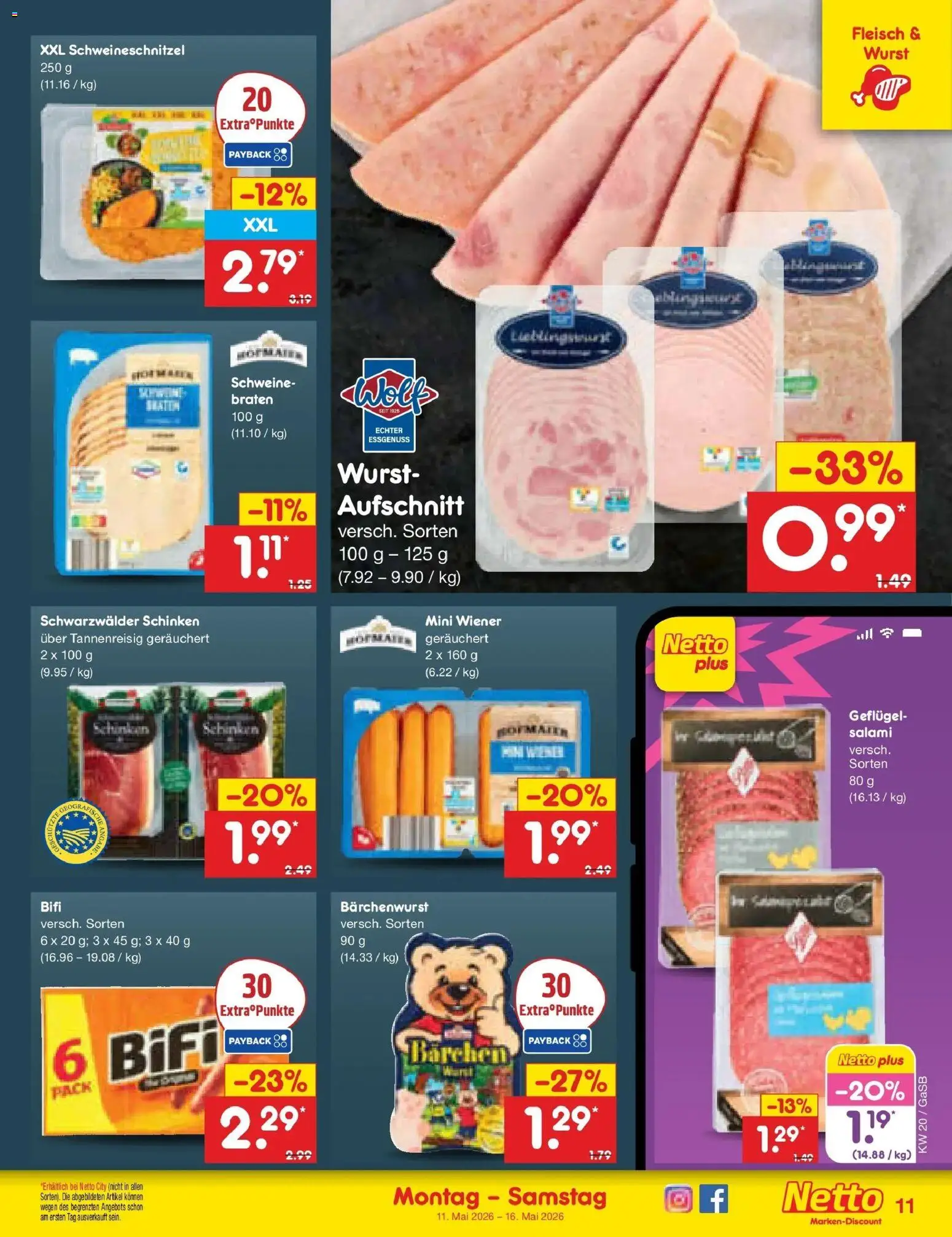 Netto Marken-Discount Prospekt Bremen-Lesum	 – gültig ab 10.05.2026 | Seite: 12 | Produkte: Bifi, Wurst, Schinken, Fleisch