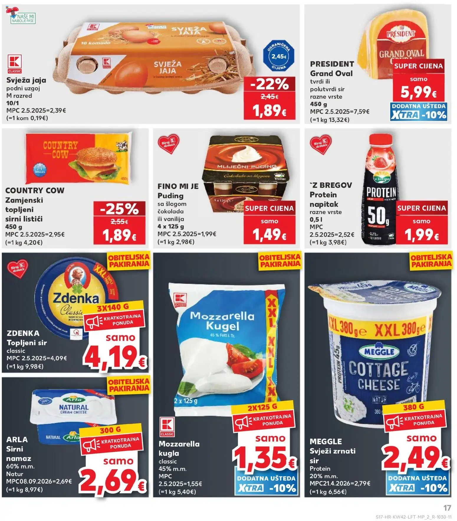 Kaufland katalog | vrijedi od 14.10.2026 | Stranica: 17 | Proizvodi: Topljeni sir, Mozzarella, Sir, Namaz