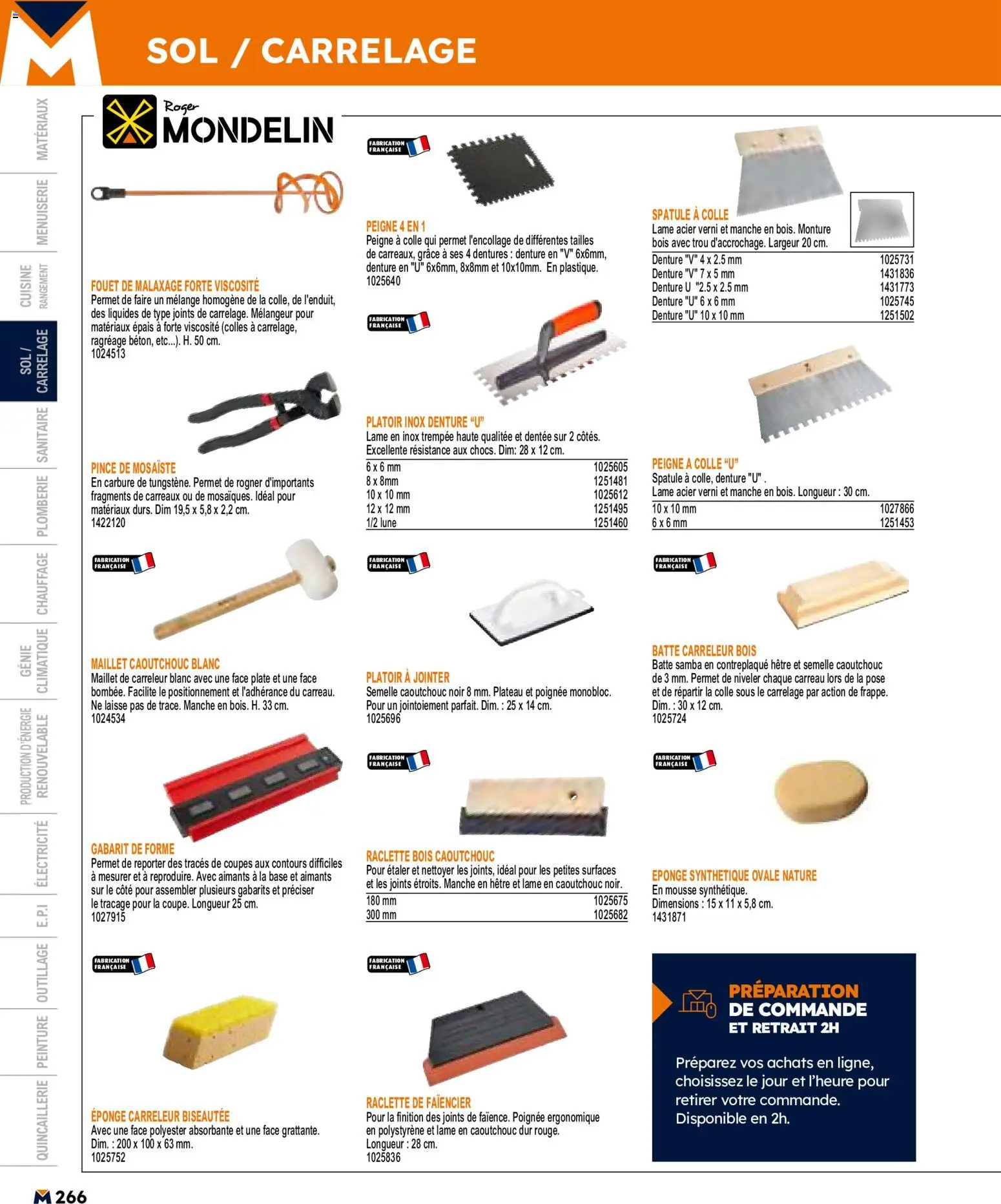 {H1} | Page: 266 | Produits: Base, Plateau, Peigne, Eponge
