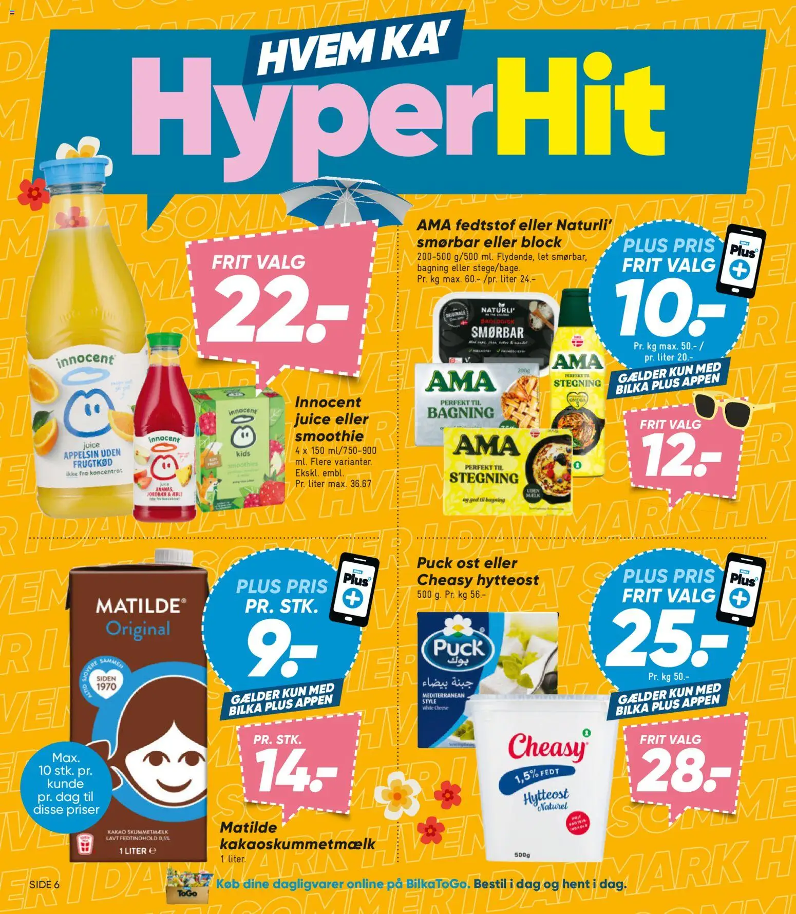 Bilka tilbudsavis – gyldig fra 26/06/2026 | Side: 6 | Produkter: Ost, Juice, Kakao, Smoothie