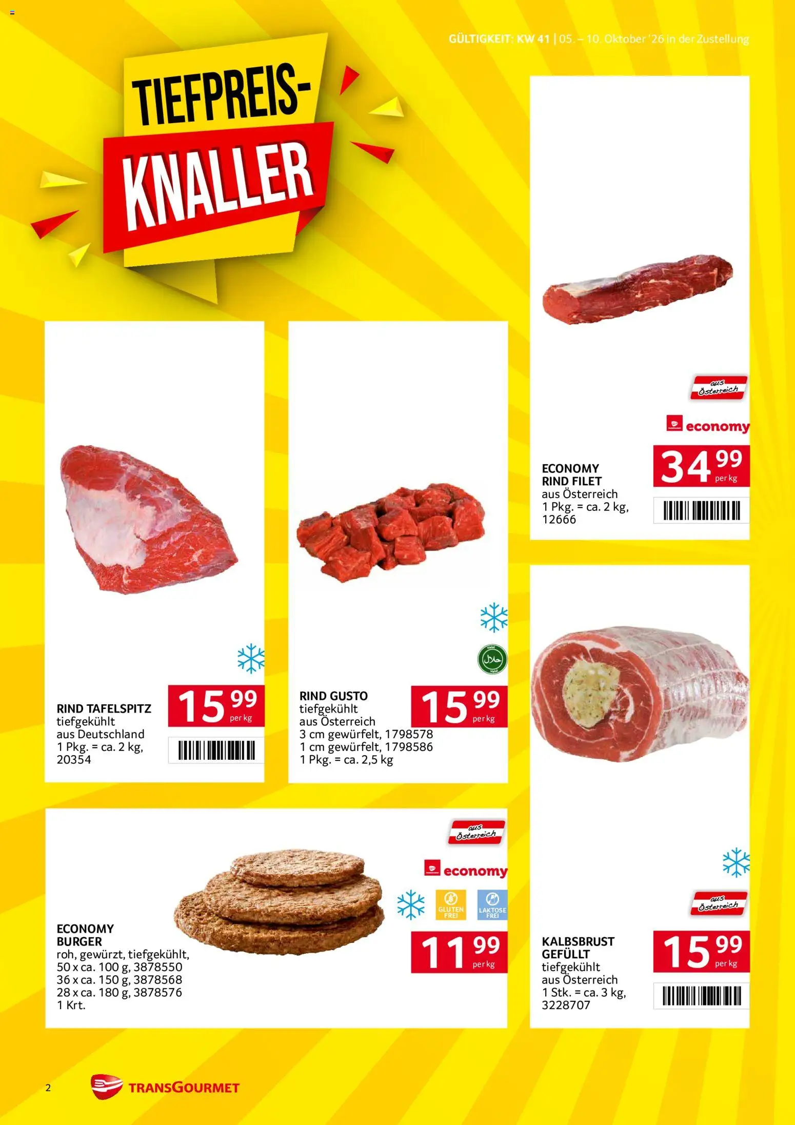 Transgourmet Zustellaktion gültig ab 05.10.2026 | Seite: 2 | Produkte: Burger