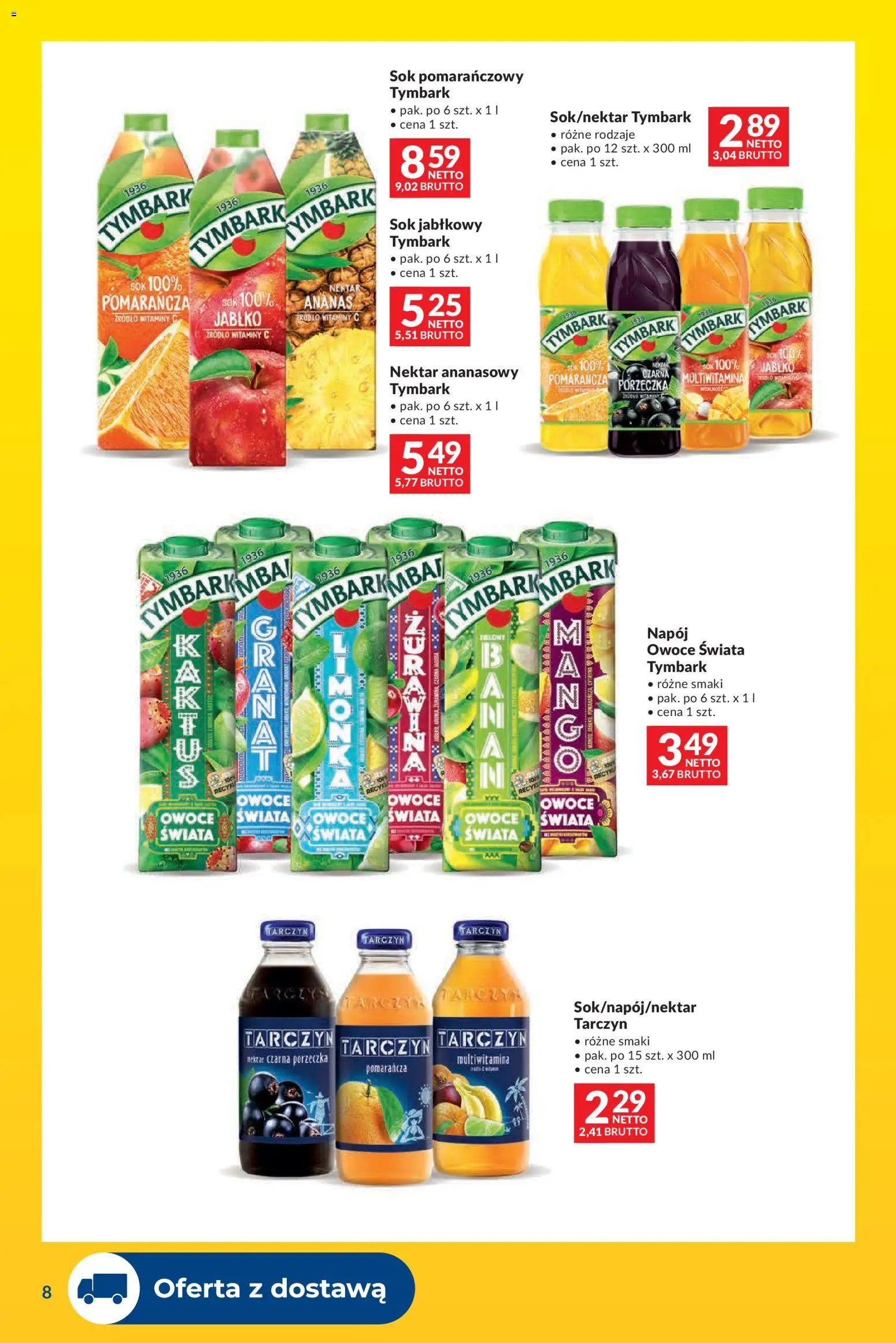 Makro gazetka - Dostawy dla gastronomii od 01.08.2026 | Strona: 8 | Produkty: Sok jabłkowy, Porzeczka, Sok, Owoce