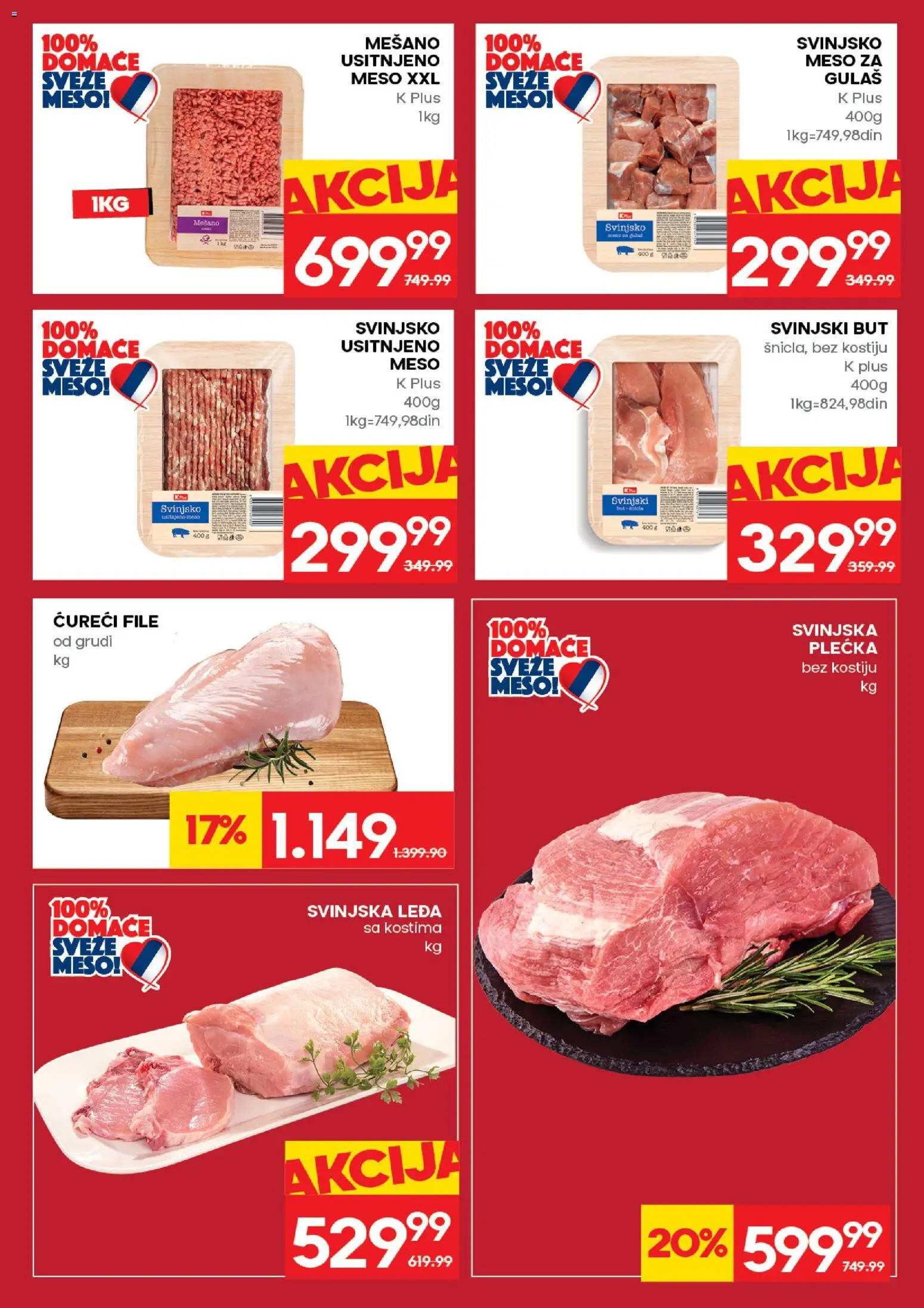 Mercator katalog - važi od 04.06.2026 | Strana: 5 | Proizvode: Ćureći file, Svinjski but, Svinjska plećka