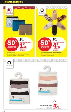bi1 - Prévisualisation de bi1 Catalogue supermarché valide à partir de 15/09/2026 | Page: 38 | Produits: Mules, Boxers, Boxers homme, Mules femme