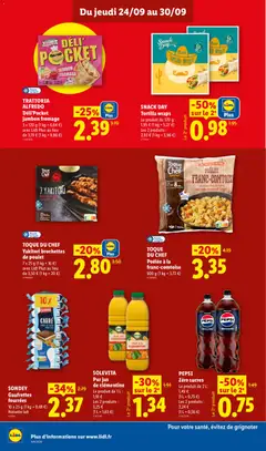 LIDL - Prévisualisation de Pur jus de clémentine, Le produit de 1 L :, 1,91 €, Les 2 produits :, 3,25 €, (1 L = 1,63 €) valide à partir de 24/09/2026 | Page: 14