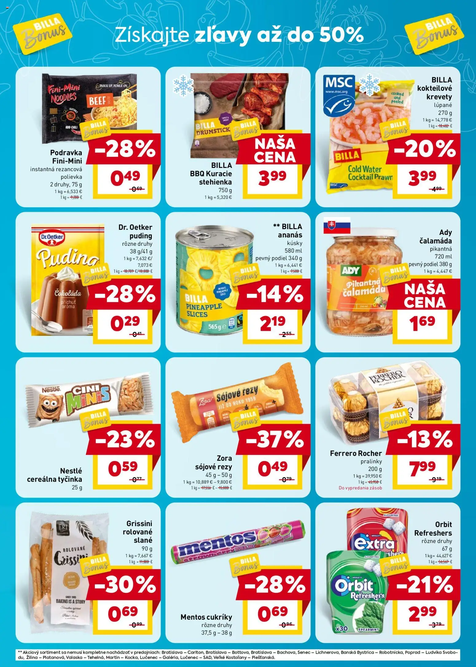 Nové Billa akcie – leták je platný od 05.08.2026 | Strana: 5 | Produkty: Puding, Čokoláda, Ananás, Ferrero Rocher