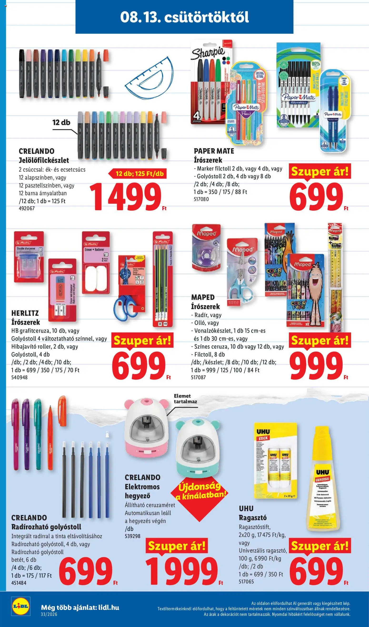 Lidl akciós ujság - amely érvényes a következő dátumtól: 2026.08.13. | Oldal: 36 | Termékek: Ragasztó