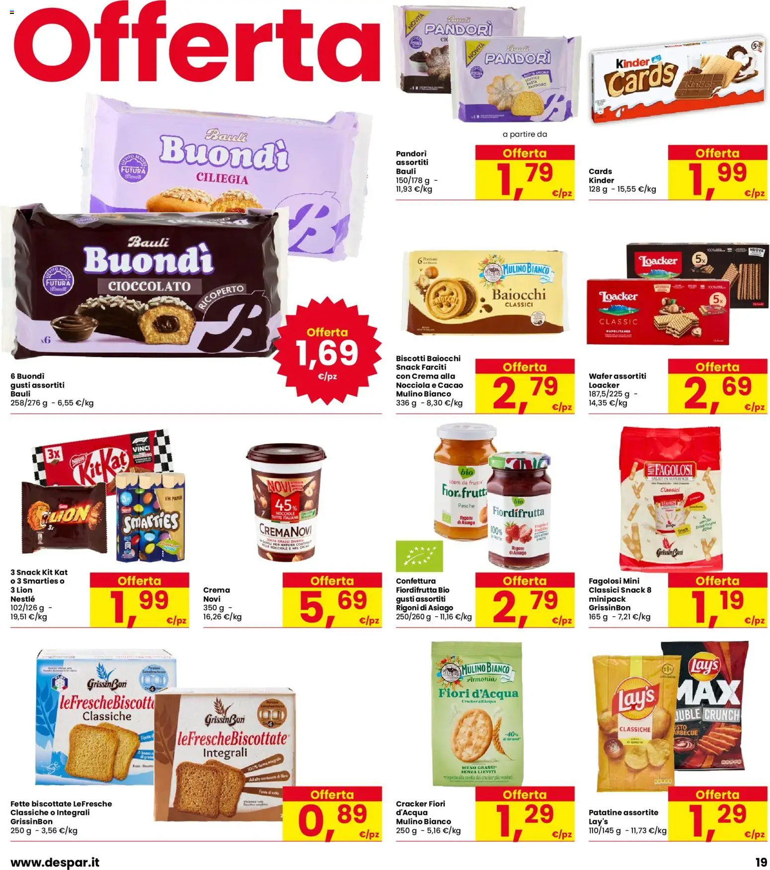 Volantino Interspar del 27/08/2026 | Pagina: 19 | Prodotti: Crema, Nocciole, Cracker, Fiori