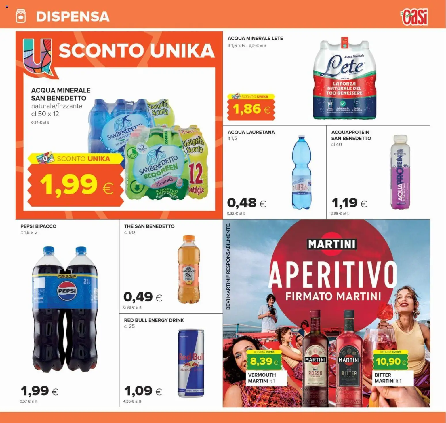 Volantino Oasi del 22/10/2026 | Pagina: 17 | Prodotti: Acqua, Martini, The, Aperitivo