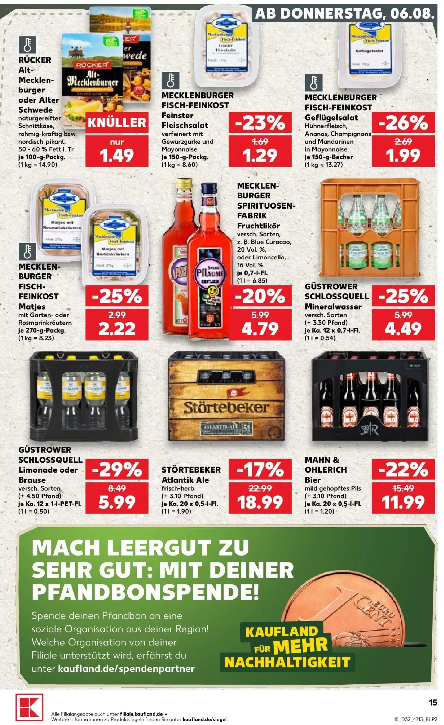 Prospekt Kaufland ab 06.08.2026 » Angebote Online zum Blättern | Seite: 15 | Produkte: Bier, Limonade, Mayonnaise, Hühnerfleisch