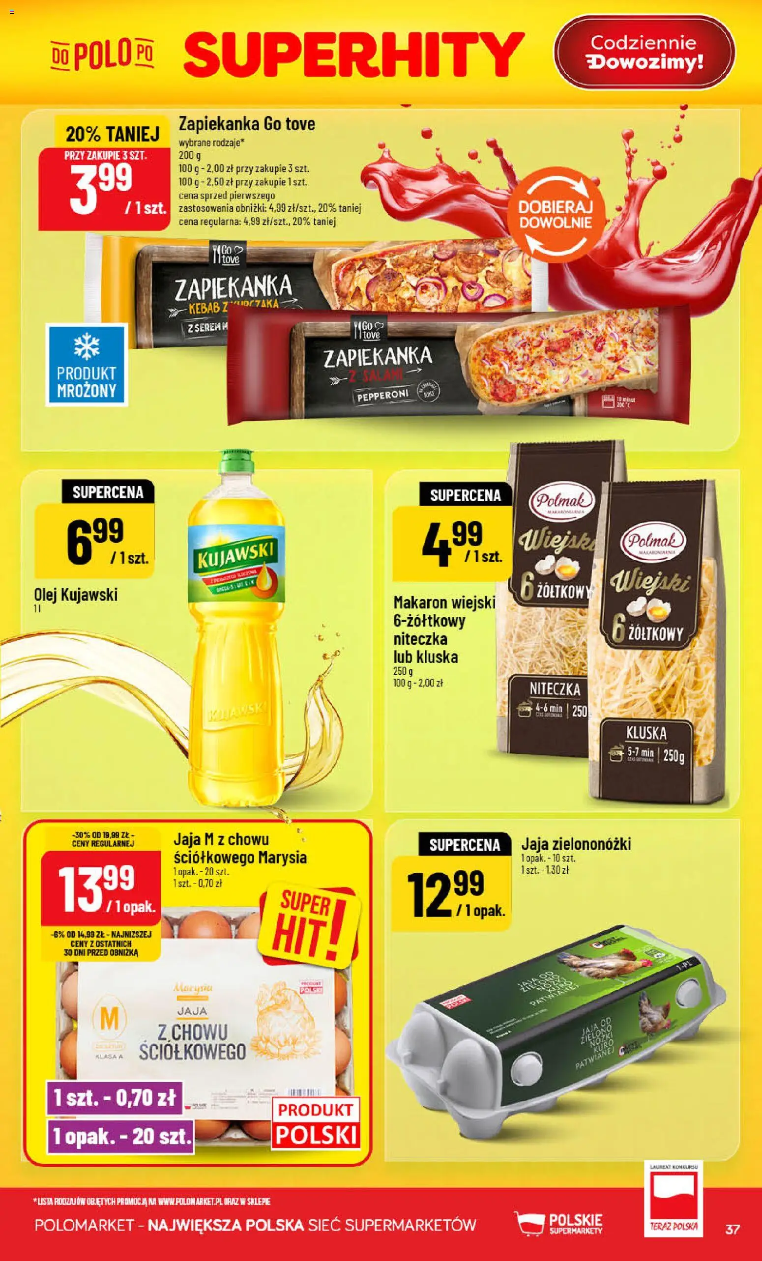 POLOmarket gazetka od 22.07.2026 | Strona: 37 | Produkty: Zapiekanka, Olej kujawski, Olej, Makaron