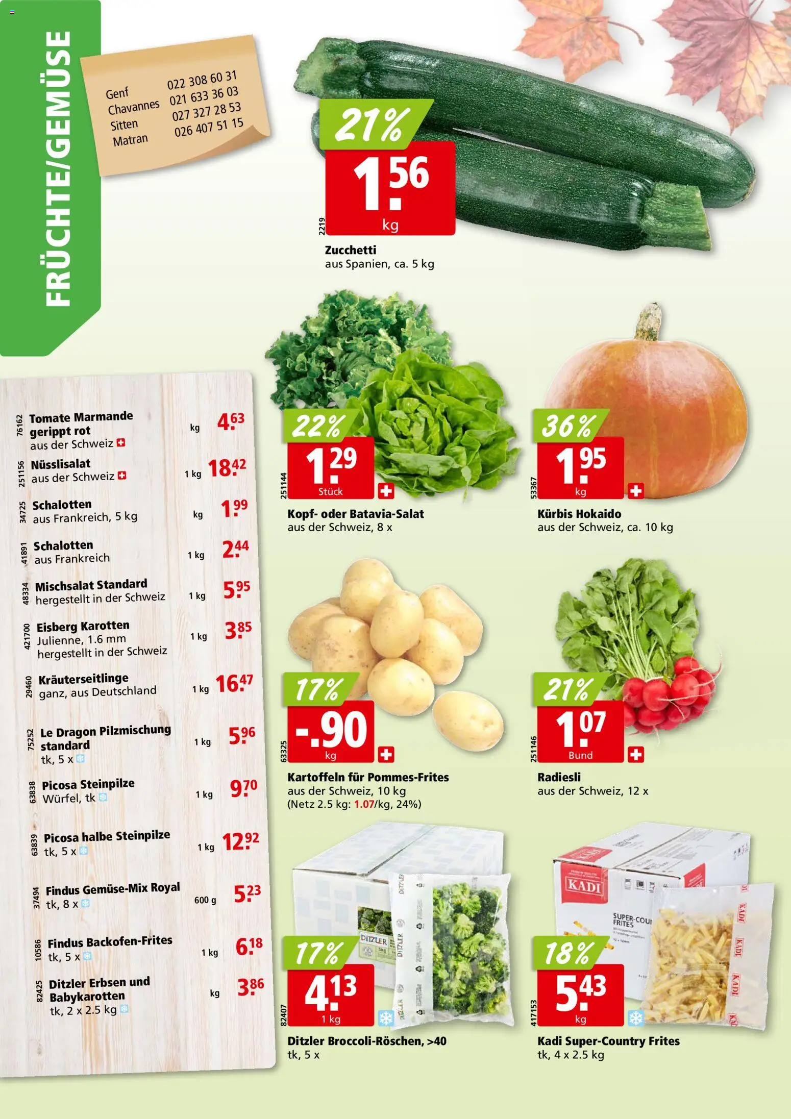 Aligro aktionen Chavannes, Matran, Genf, Sitten – gültig ab 19.10.2026 | Seite: 2 | Produkte: Erbsen, Kartoffeln, Kürbis
