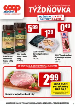 COOP Jednota leták platný od 03.09.2026