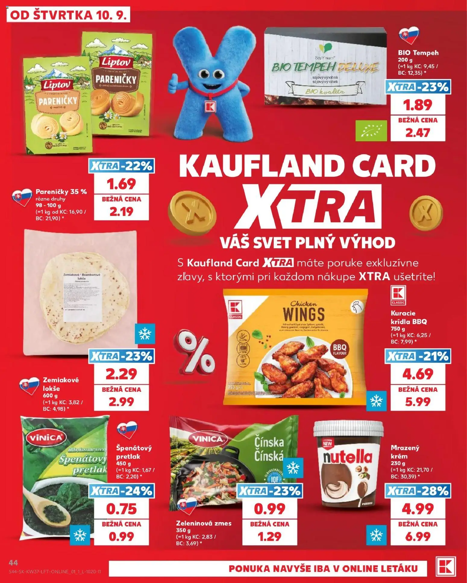 Nové Kaufland akcie – leták je platný od 10.09.2026 | Strana: 44 | Produkty: Pretlak, Krém, Tempeh, Nutella
