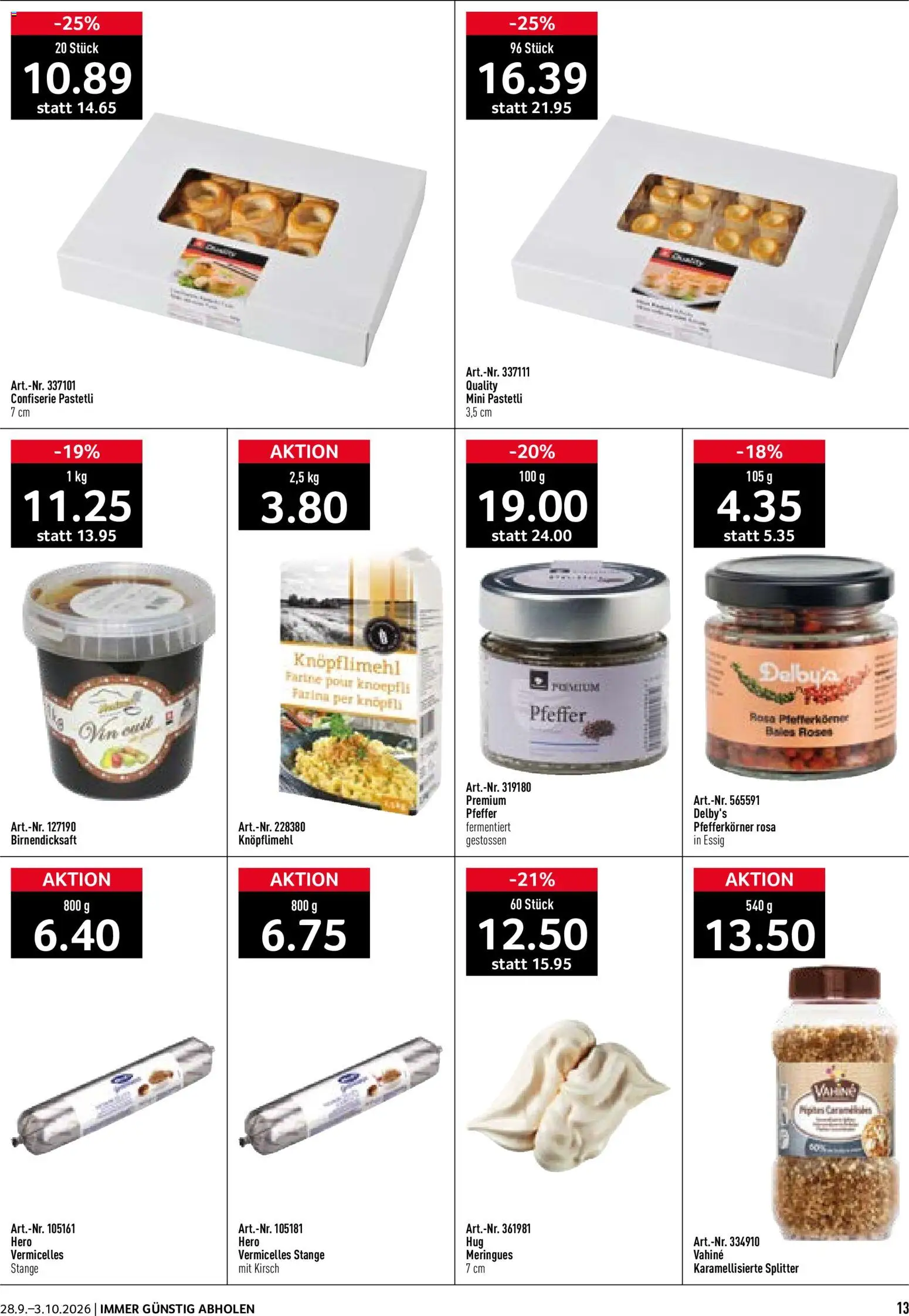 Prodega aktionen Wild – gültig ab 28.09.2026 | Seite: 13 | Produkte: Essig, Pfeffer