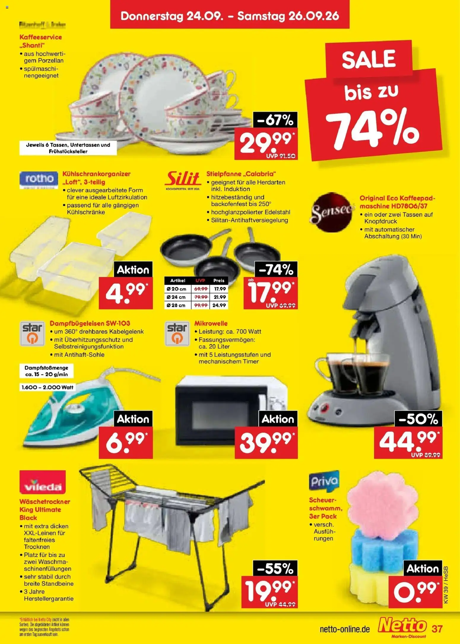 Netto Marken-Discount Prospekt Rostock – gültig ab 21.09.2026 | Seite: 51 | Produkte: Mikrowelle, Senseo