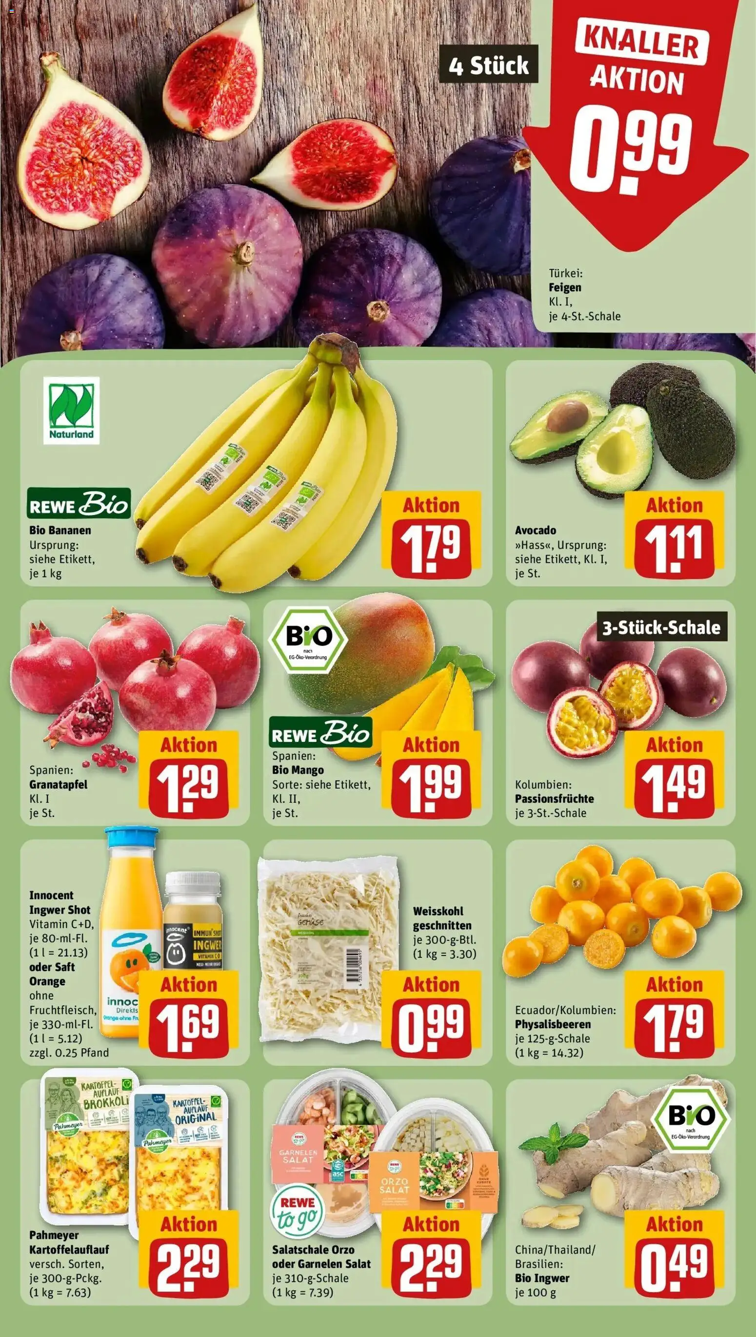 REWE Prospekt ab 28.09.2026 zum Blättern » Angebote | Seite: 14 | Produkte: Granatapfel, Mango, Saft, Feigen
