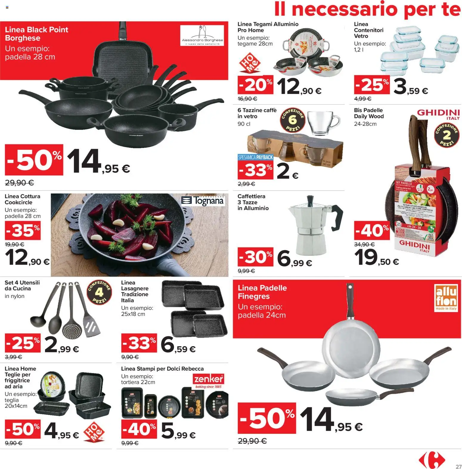 Volantino Carrefour del 15/09/2026 | Pagina: 27 | Prodotti: Dolci, Padella, Alluminio, Friggitrice