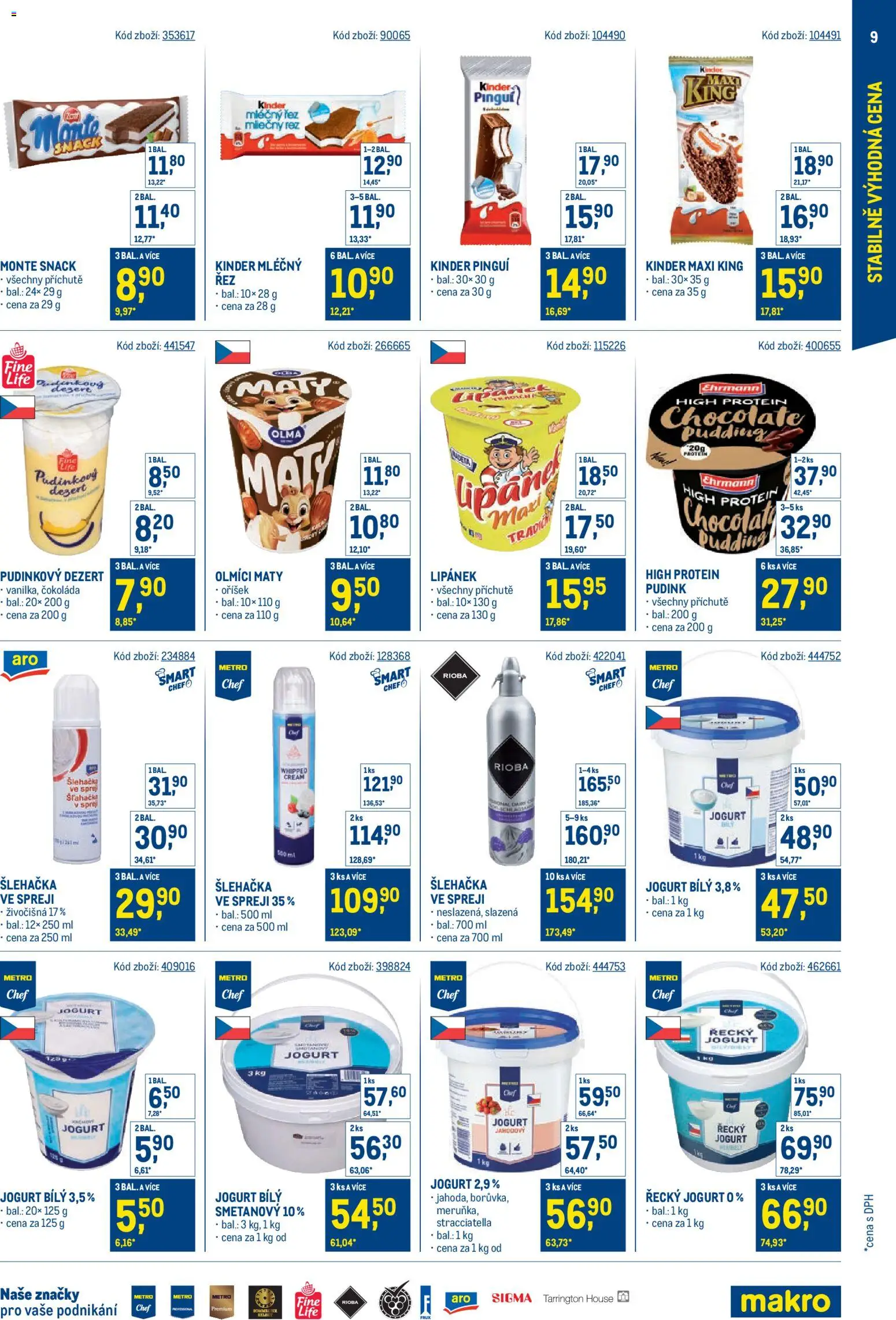 Makro - Stabilně výhodná cena od 18.05.2026 | Strana: 9 | Produkty: Lipánek, Maxi king, Protein, Kinder