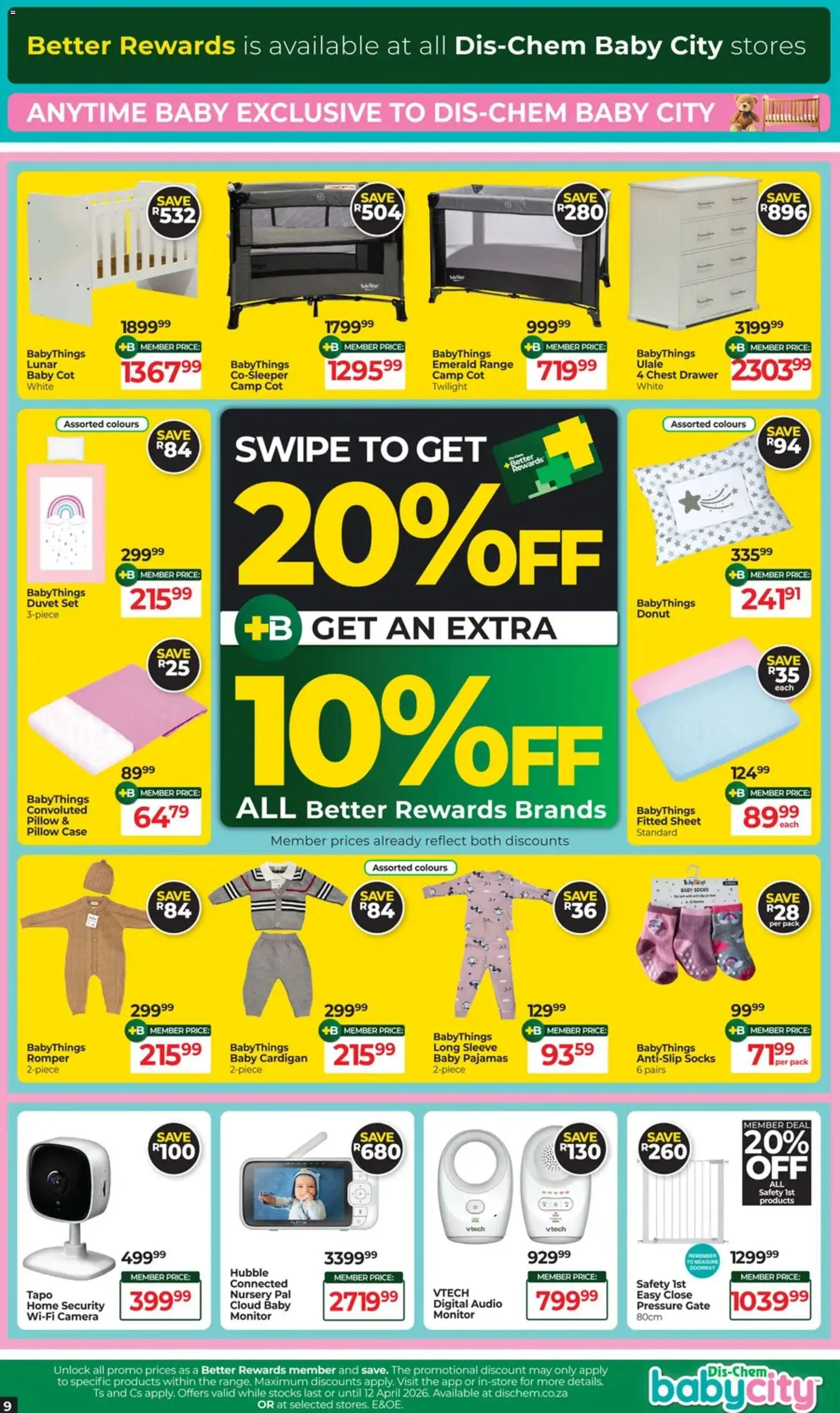 New Dis-Chem catalogue – valid from 17.03.2026 | Page: 9 | Products: Pajamas, Duvet, Pillow, Gate