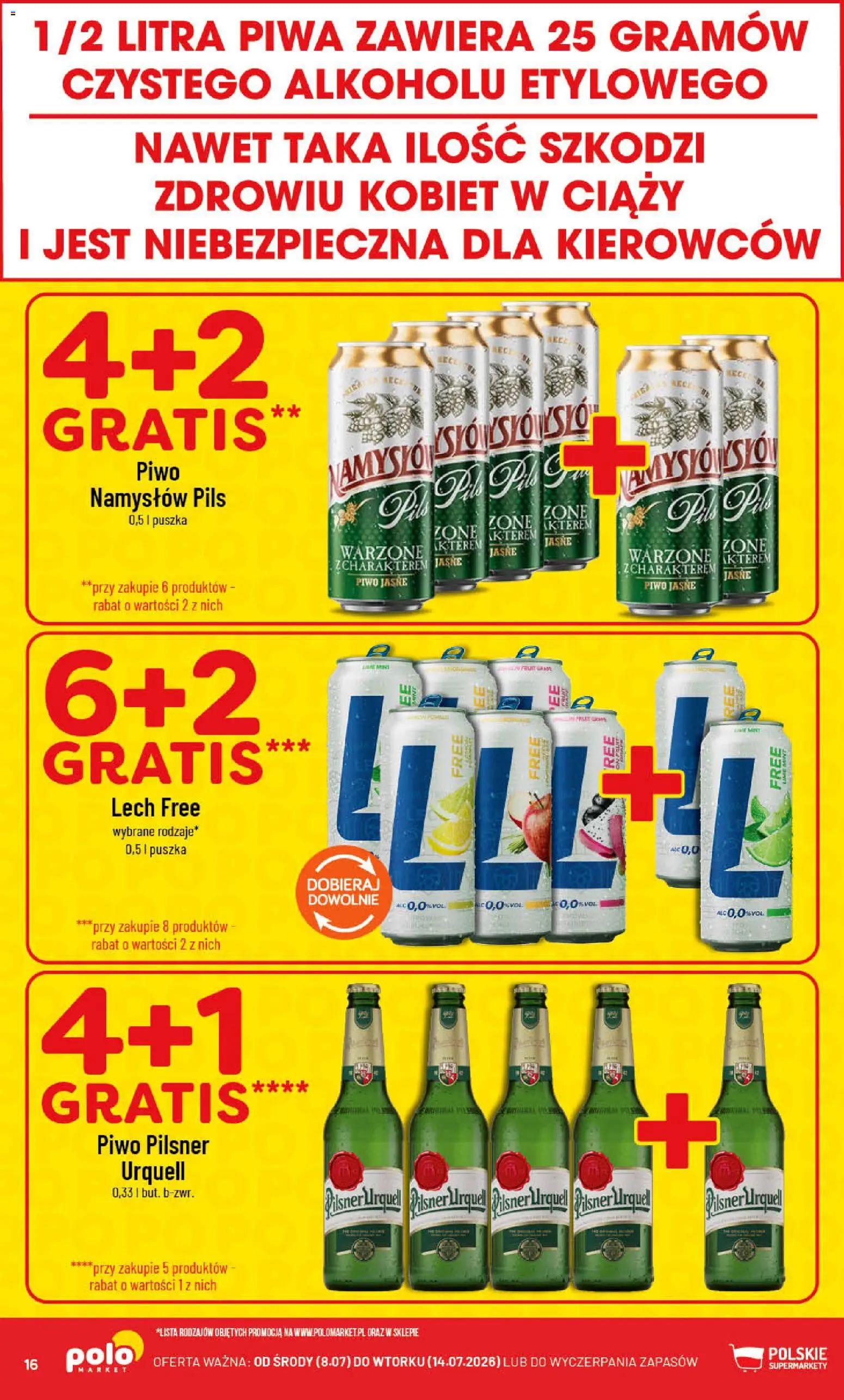 POLOmarket gazetka od 08.07.2026 | Strona: 16 | Produkty: Piwo, Piwo Namysłów