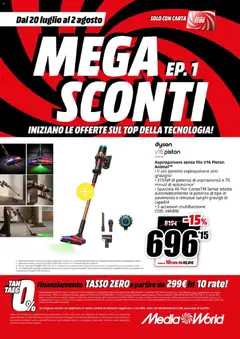 Anteprima del volantino Media World volantino Sconti valido a partire dal 20/07/2026 | Pagina: 70 | Prodotti: Spazzola, Pavimento, Aspirapolvere, Dyson