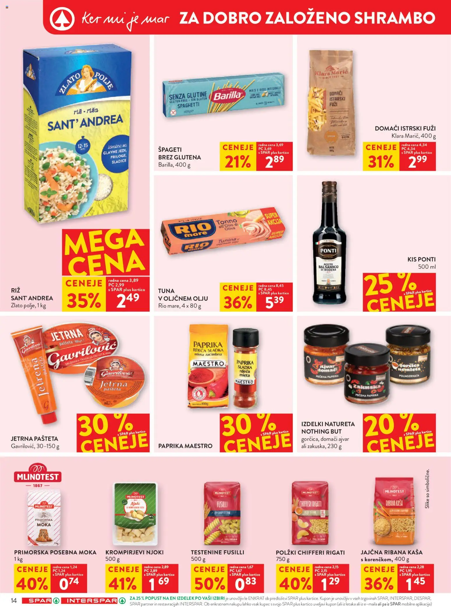 Novi Spar katalog ponudbe – veljaven od 16.09.2026 | Stran: 22 | Izdelki: Paprika, Tuna, Kis, Spageti